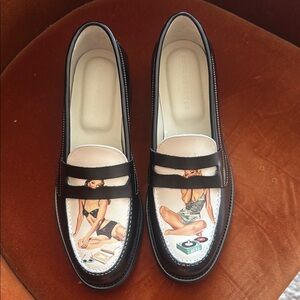 Brand new Duke & Dexter black and White Flats with Slip-On Design